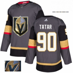 Mens Adidas Vegas Golden Knights 90 Tomas Tatar Authentic Gray Fashion Gold NHL Jersey 