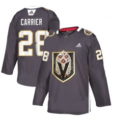 Vegas Golden Knights 28 William Carrier Gray Dia De Los Muertos Adidas Jersey