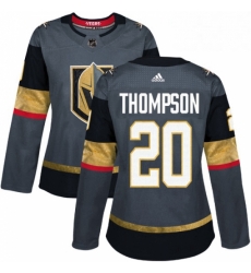 Womens Adidas Vegas Golden Knights 20 Paul Thompson Authentic Gray Home NHL Jersey 