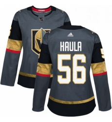 Womens Adidas Vegas Golden Knights 56 Erik Haula Authentic Gray Home NHL Jersey 