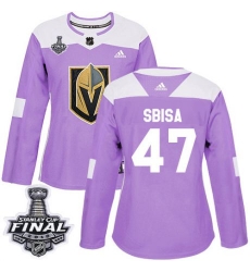 womens luca sbisa vegas golden knights jersey purple adidas 47 nhl 2018 stanley cup final authentic fights cancer practice