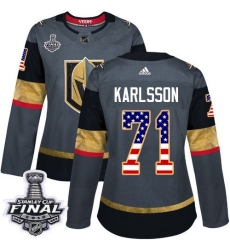 womens william karlsson vegas golden knights jersey gray adidas 71 nhl 2018 stanley cup final authentic usa flag fashion