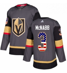 Youth Adidas Vegas Golden Knights 3 Brayden McNabb Authentic Gray USA Flag Fashion NHL Jersey 