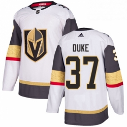 Youth Adidas Vegas Golden Knights 37 Reid Duke Authentic White Away NHL Jersey 