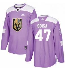 Youth Adidas Vegas Golden Knights 47 Luca Sbisa Authentic Purple Fights Cancer Practice NHL Jersey 