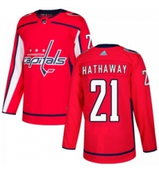 Men Washington Capitals 21 Garnet Hathaway Adidas Authentic Home Jersey   Red