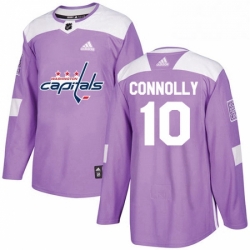 Mens Adidas Washington Capitals 10 Brett Connolly Authentic Purple Fights Cancer Practice NHL Jersey 