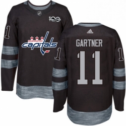 Mens Adidas Washington Capitals 11 Mike Gartner Premier Black 1917 2017 100th Anniversary NHL Jersey 