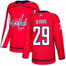 Mens Adidas Washington Capitals 29 Christian Djoos Authentic Red Home NHL Jersey 