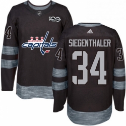 Mens Adidas Washington Capitals 34 Jonas Siegenthaler Premier Black 1917 2017 100th Anniversary NHL Jersey 