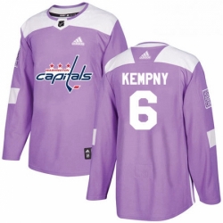 Mens Adidas Washington Capitals 6 Michal Kempny Authentic Purple Fights Cancer Practice NHL Jersey 