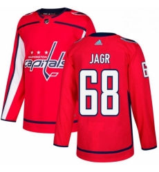 Mens Adidas Washington Capitals 68 Jaromir Jagr Authentic Red Home NHL Jersey 