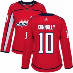 Womens Adidas Washington Capitals 10 Brett Connolly Authentic Red Home NHL Jersey 