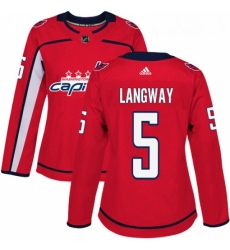 Womens Adidas Washington Capitals 5 Rod Langway Premier Red Home NHL Jersey 