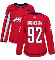 Womens Adidas Washington Capitals 92 Evgeny Kuznetsov Premier Red Home NHL Jersey 