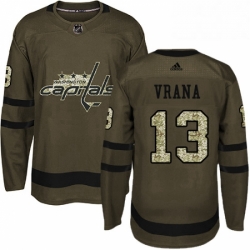 Youth Adidas Washington Capitals 13 Jakub Vrana Premier Green Salute to Service NHL Jersey 