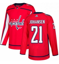 Youth Adidas Washington Capitals 21 Lucas Johansen Premier Red Home NHL Jersey 