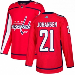 Youth Adidas Washington Capitals 21 Lucas Johansen Premier Red Home NHL Jersey 