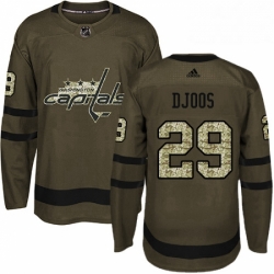 Youth Adidas Washington Capitals 29 Christian Djoos Premier Green Salute to Service NHL Jersey 