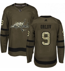 Youth Adidas Washington Capitals 9 Dmitry Orlov Premier Green Salute to Service NHL Jersey 