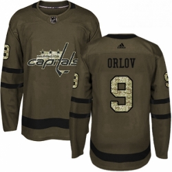 Youth Adidas Washington Capitals 9 Dmitry Orlov Premier Green Salute to Service NHL Jersey 