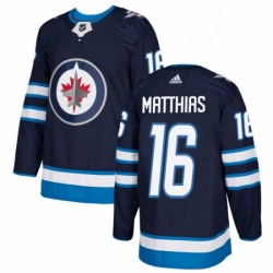 Mens Adidas Winnipeg Jets 16 Shawn Matthias Premier Navy Blue Home NHL Jersey 