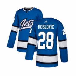 Mens Adidas Winnipeg Jets 28 Jack Roslovic Premier Blue Alternate NHL Jersey 