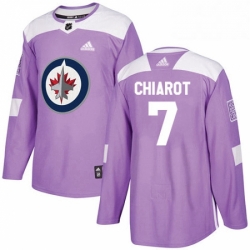 Mens Adidas Winnipeg Jets 7 Ben Chiarot Authentic Purple Fights Cancer Practice NHL Jersey 