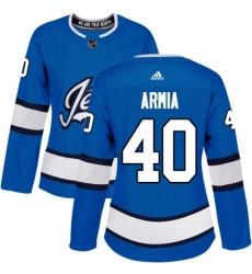 Womens Adidas Winnipeg Jets 40 Joel Armia Authentic Blue Alternate NHL Jersey 