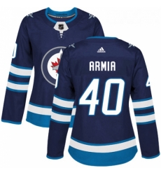 Womens Adidas Winnipeg Jets 40 Joel Armia Authentic Navy Blue Home NHL Jersey 