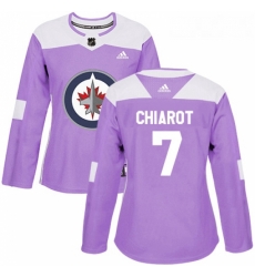 Womens Adidas Winnipeg Jets 7 Ben Chiarot Authentic Purple Fights Cancer Practice NHL Jersey 