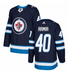 Youth Adidas Winnipeg Jets 40 Joel Armia Authentic Navy Blue Home NHL Jersey 