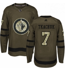 Youth Adidas Winnipeg Jets 7 Keith Tkachuk Premier Green Salute to Service NHL Jersey 