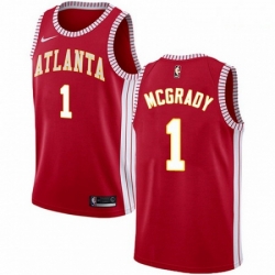 Mens Nike Atlanta Hawks 1 Tracy Mcgrady Authentic Red NBA Jersey Statement Edition