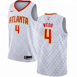 Mens Nike Atlanta Hawks 4 Spud Webb Swingman White NBA Jersey Association Edition