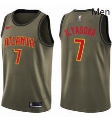 Mens Nike Atlanta Hawks 7 Ersan Ilyasova Swingman Green Salute to Service NBA Jersey 