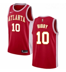 Womens Nike Atlanta Hawks 10 Mike Bibby Swingman Red NBA Jersey Statement Edition