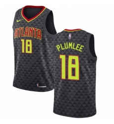 Youth Nike Atlanta Hawks 18 Miles Plumlee Swingman Black Road NBA Jersey Icon Edition 