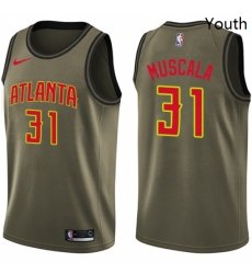 Youth Nike Atlanta Hawks 31 Mike Muscala Swingman Green Salute to Service NBA Jersey 