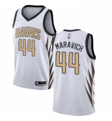 Youth Nike Atlanta Hawks 44 Pete Maravich Swingman White NBA Jersey City Edition