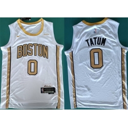 Men Boston Celtics 0 Jayson Tatum White Stitched Basketball Jersey