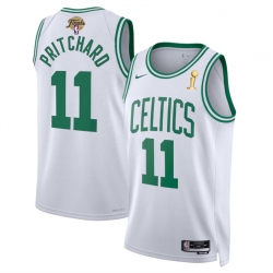Men Boston Celtics 11 Payton Pritchard White 2024 Finals Champions Association Edition Stitched Basketball Jersey