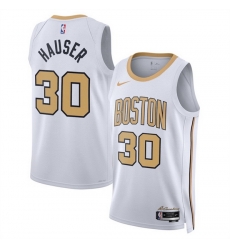 Men Boston Celtics 30 Sam Hauser White 2025 26 City Edition Stitched Basketball Jersey Men Boston Celtics 30 Sam Hauser White 2025 26 City Edition Stitched Basketball Jersey
