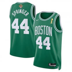 Men Boston Celtics 44 Jaden Springer Kelly Green 2024 Finals Champions Icon Edition Stitched Basketball Jersey