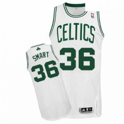 Mens Adidas Boston Celtics 36 Marcus Smart Authentic White Home NBA Jersey