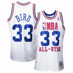 Mens Mitchell and Ness Boston Celtics 33 Larry Bird Authentic White 1990 All Star Throwback NBA Jersey