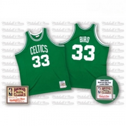 Mens Mitchell and Ness Boston Celtics 33 Larry Bird Swingman Green Throwback NBA Jersey