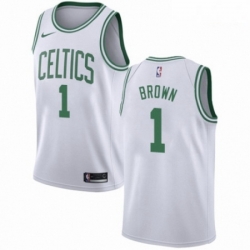 Mens Nike Boston Celtics 1 Walter Brown Authentic White NBA Jersey Association Edition