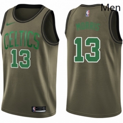 Mens Nike Boston Celtics 13 Marcus Morris Swingman Green Salute to Service NBA Jersey 