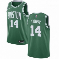 Mens Nike Boston Celtics 14 Bob Cousy Swingman GreenWhite No Road NBA Jersey Icon Edition